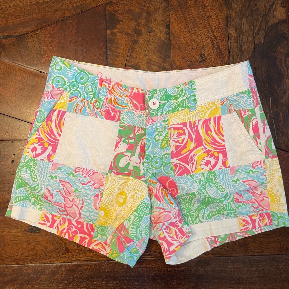 Lilly Pulitzer Callahan Shorts in Maine Patchwork Print Size 4